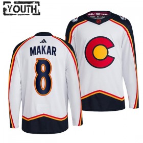 Colorado Avalanche Trikot Cale Makar 8 Adidas 2022-23 Weiss Reverse Retro 2.0 Authentic - Kinder